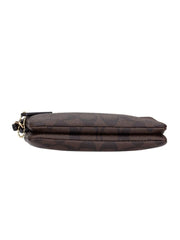 Coach 87591 Signature Double Zip Small Wristlet Brown Black