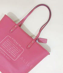 Coach 91011 Reversible Tote Horse Hearts Light Khaki Multi Poppy