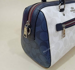 Coach 91071 Coach Signature Rowan Satchel Chalk Multi