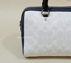 Coach 91071 Coach Signature Rowan Satchel Chalk Multi