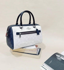 Coach 91071 Coach Signature Rowan Satchel Chalk Multi