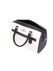 Coach 91071 Coach Signature Rowan Satchel Chalk Multi