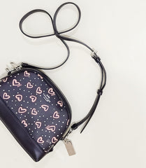 Coach 91152 Dome Crossbody Hearts Black Pink Multi