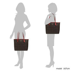 Coach 91381 Reversible City Tote Signature Brown Black Multi