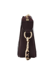 Coach F11940 Large Wristlet 19 In Signature Debossed Patent Leather Black Oxblood