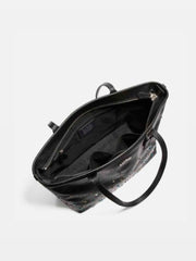 Coach F22299 City Zip Tote With Stardust Studs Silver / Black