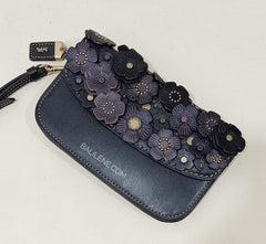Coach F23536 Small Tea Rose Wristlet Black Old Clutch Bag
