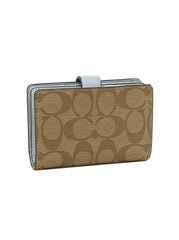 Coach F23553 Medium Corner Signature Khaki Pale Blue