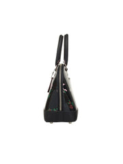 Coach F25857 Mini Sierra Satchel With Cross Stitch Floral Print Black Multi