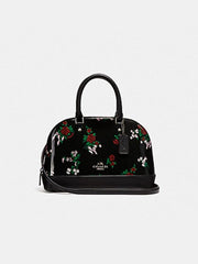 Coach F25857 Mini Sierra Satchel With Cross Stitch Floral Print Black Multi