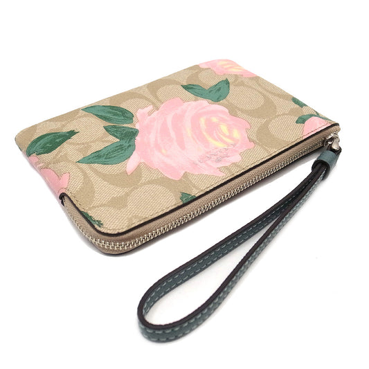 Coach F26291 Corner Zip Khaki Blush Multi