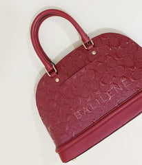 Coach F27597 Mini Sierra Satchel In Signaure Leather Debossed Cherry