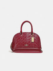 Coach F27597 Mini Sierra Satchel In Signaure Leather Debossed Cherry