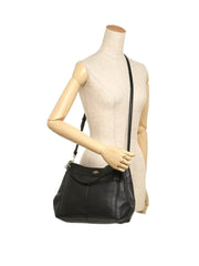 Coach F28992 Lexy Pebble Leather Shoulder Black
