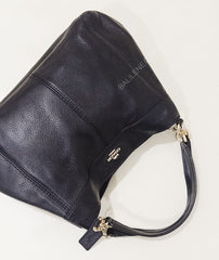 Coach F28992 Lexy Pebble Leather Shoulder Black