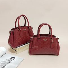 Coach F31485 Mini Sage Signature Debossed Cherry