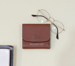 Coach F31570 Small Wallet With Rainbow Stitching Dark Saddle