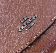 Coach F31570 Small Wallet With Rainbow Stitching Dark Saddle