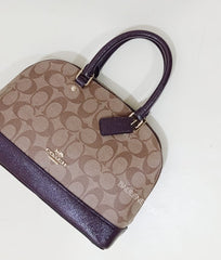 Coach F31977 Mini Sierra Satchel In Signature Canvas Khaki Oxblood