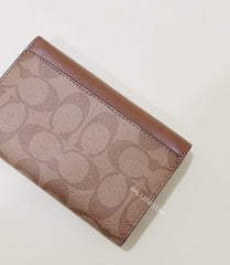 Coach F32485 Medium Envelope Wallet Signature Khaki Saddle