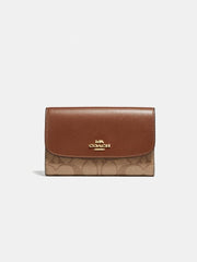 Coach F32485 Medium Envelope Wallet Signature Khaki Saddle
