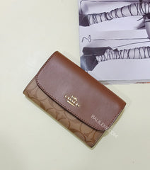 Coach F32485 Medium Envelope Wallet Signature Khaki Saddle
