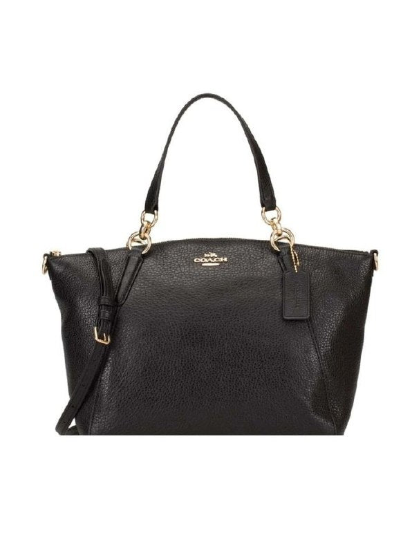 Coach F36675 Pebble Leather Small Kelsey Black Gold