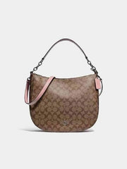 Coach F39527 Elle Hobo In Signature Canvas Khaki Petal