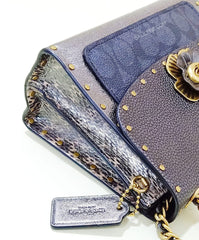 Coach F39680 Parker 18 Signature Rivets Charcoal Mettalic Graphite