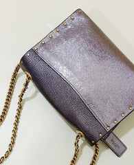 Coach F39680 Parker 18 Signature Rivets Charcoal Mettalic Graphite
