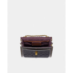 Coach F39680 Parker 18 Signature Rivets Charcoal Mettalic Graphite