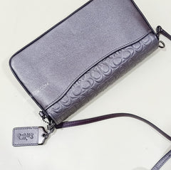 Coach F40649 Dinky Signature Metallic Graphite