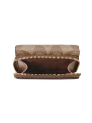 Coach F41302 Sig Smal Trifold Wallet Khaki Saddle