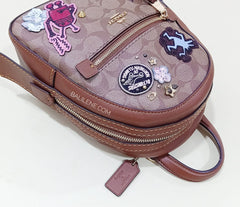 Coach F48642 Keith Haring Andi Backpack In Signature Canvas With Patches Khaki Multi