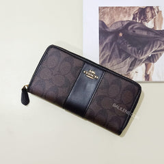 Coach F54630 Signature Leather Acc Zip Brown Black
