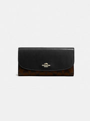 Coach F57319 Checkbook Wallet Brown Black