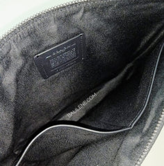 Coach F75914 Structured Pouch Leather Signature Debossed Black