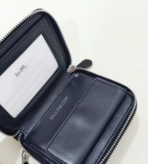 Coach F78144 Sig Double Zip Around Wallet Black Smoke