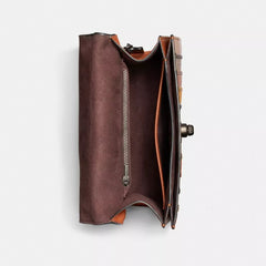 Coach F79269 Parker Top Handle Signature Tan Black Multi