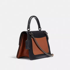 Coach F79269 Parker Top Handle Signature Tan Black Multi