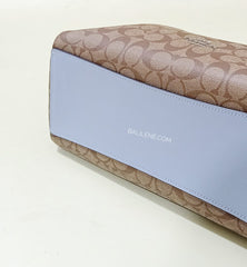 Coach F80298 Sig Haillie Signature  Khaki Pale Blue