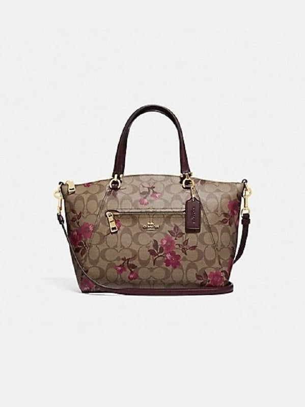 Coach F83628 Prairie Signature Vic Floral Khaki Berry Multi