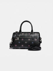 Coach F84722 Rowan Satchel With Dot Star Print Black Multi