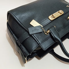 Coach F87295 Swagger 27 Pebble Leather Carryall Black