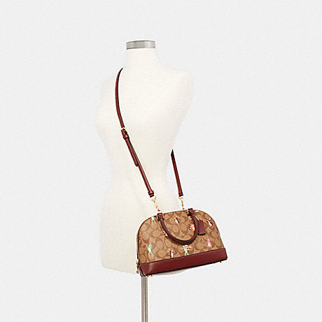 Cartable mini sierra leather handbag Coach Pink in Leather - 32786029