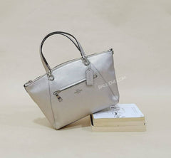 Coach F87686 Prairie Metallik Pabble Leather Platinum