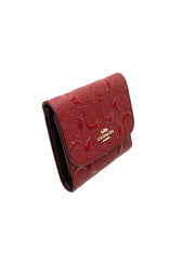 Coach F88907 Small Wallet Signature Debossed Cherry