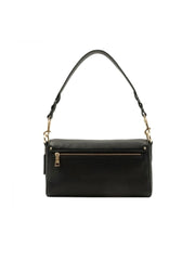 Coach F90782 Jade Shoulder Bag Pabbled Leather Brown Black
