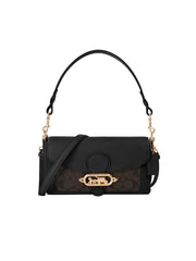 Coach F90782 Jade Shoulder Bag Pabbled Leather Brown Black