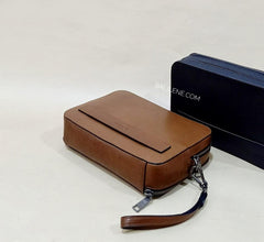 Coach F59117 Men Crossgrain Leather Pouchette Black